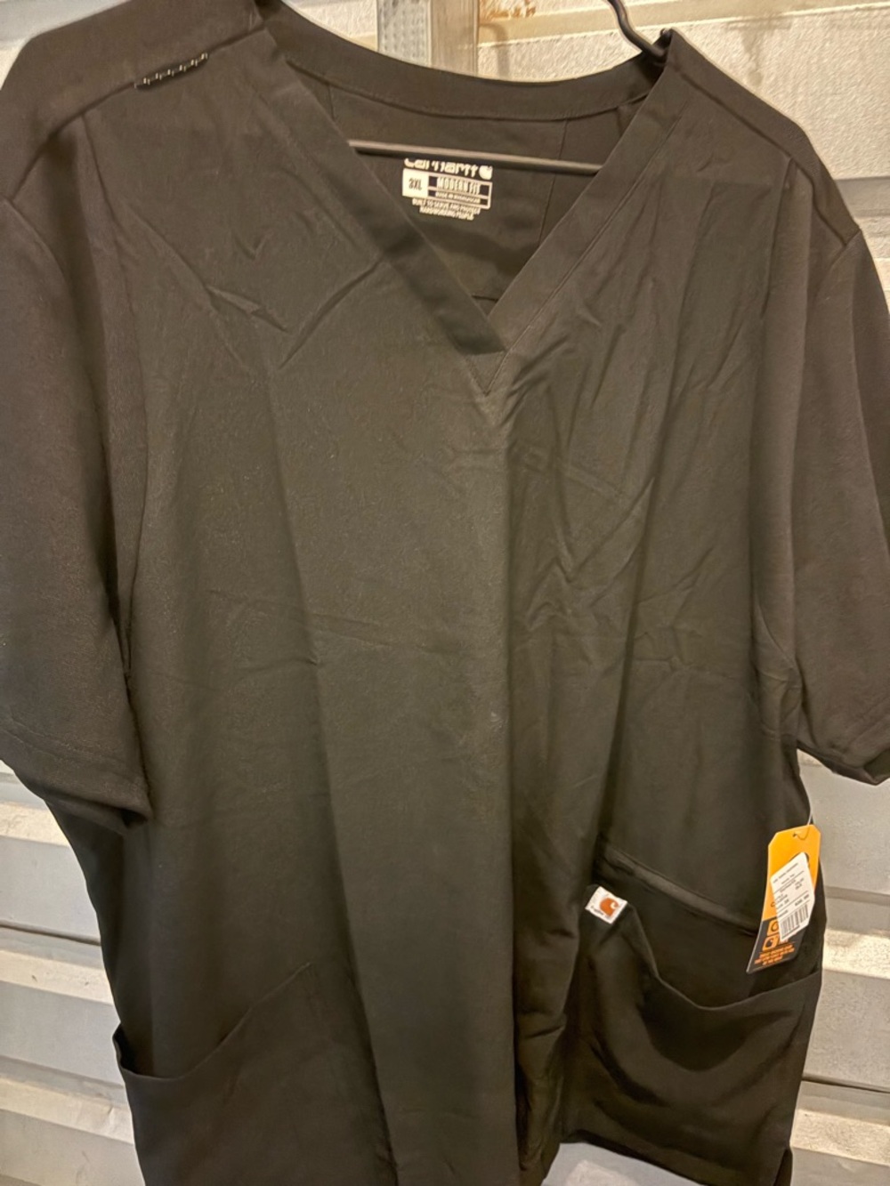 Carhartt Black Short Sleeve V-Neck Scrub Top